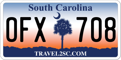 SC license plate OFX708