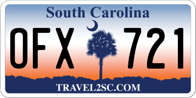 SC license plate OFX721