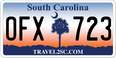 SC license plate OFX723