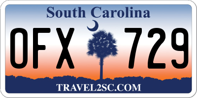 SC license plate OFX729