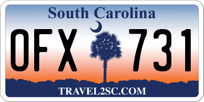 SC license plate OFX731