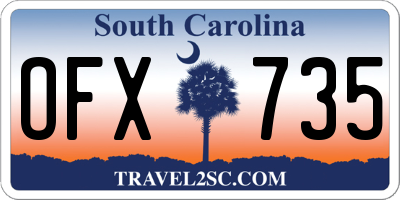SC license plate OFX735
