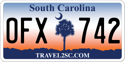 SC license plate OFX742