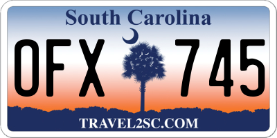 SC license plate OFX745