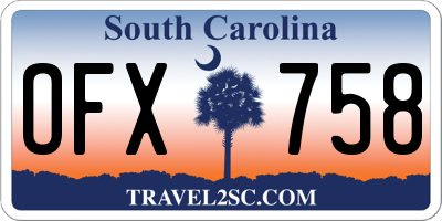 SC license plate OFX758