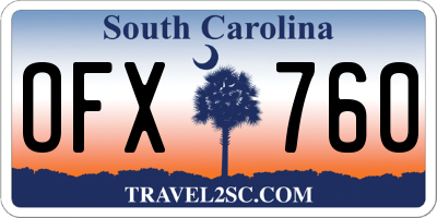 SC license plate OFX760