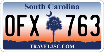 SC license plate OFX763