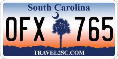 SC license plate OFX765