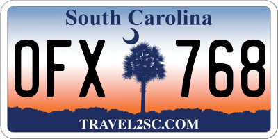 SC license plate OFX768