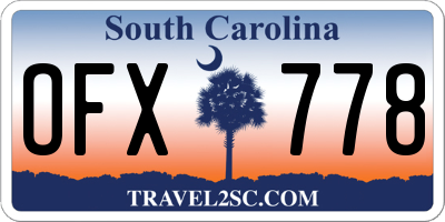 SC license plate OFX778