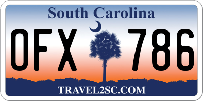 SC license plate OFX786