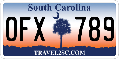 SC license plate OFX789