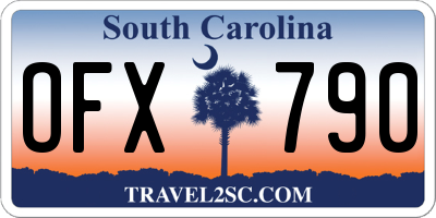 SC license plate OFX790