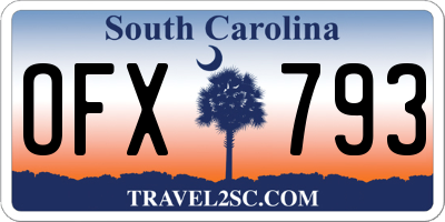 SC license plate OFX793