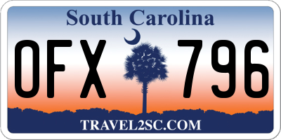 SC license plate OFX796