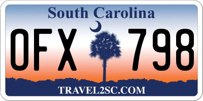 SC license plate OFX798