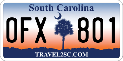SC license plate OFX801