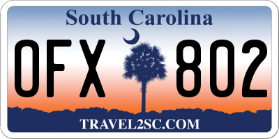 SC license plate OFX802