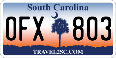 SC license plate OFX803