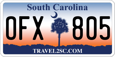 SC license plate OFX805