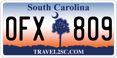 SC license plate OFX809