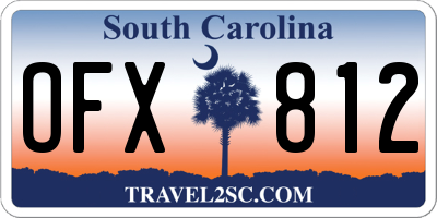 SC license plate OFX812