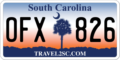 SC license plate OFX826