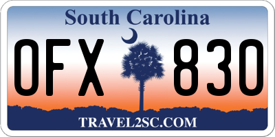 SC license plate OFX830
