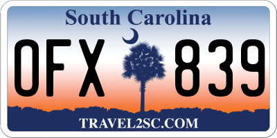 SC license plate OFX839