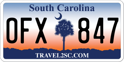 SC license plate OFX847