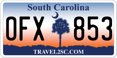 SC license plate OFX853