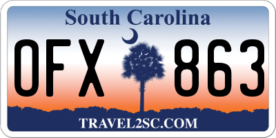 SC license plate OFX863
