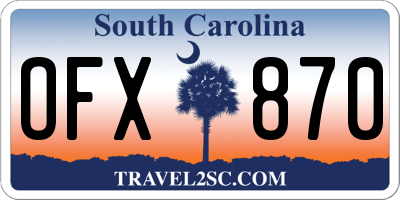 SC license plate OFX870