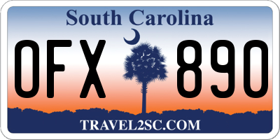 SC license plate OFX890