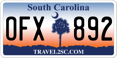 SC license plate OFX892