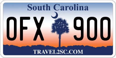 SC license plate OFX900
