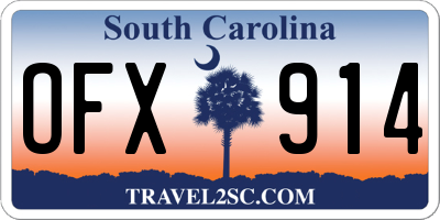 SC license plate OFX914