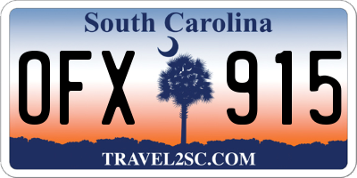 SC license plate OFX915