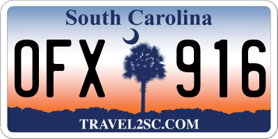 SC license plate OFX916