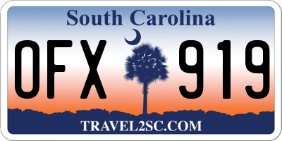 SC license plate OFX919