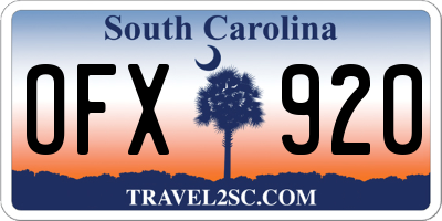 SC license plate OFX920