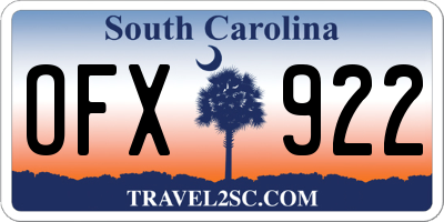 SC license plate OFX922