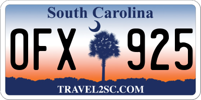 SC license plate OFX925