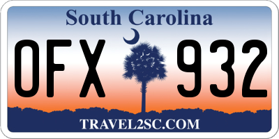 SC license plate OFX932