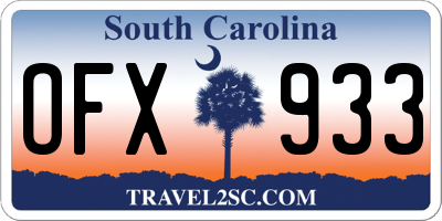 SC license plate OFX933
