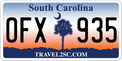 SC license plate OFX935