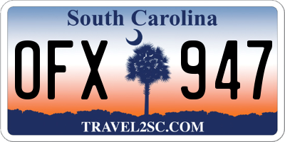 SC license plate OFX947