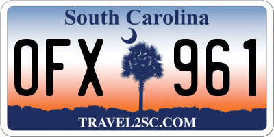 SC license plate OFX961