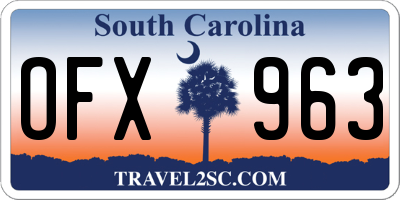 SC license plate OFX963