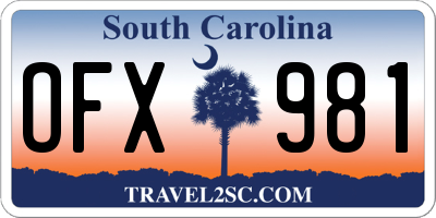 SC license plate OFX981